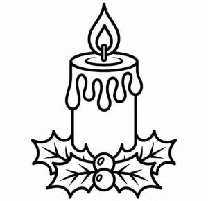 Şirin Noel Mumu Boyama Sayfası