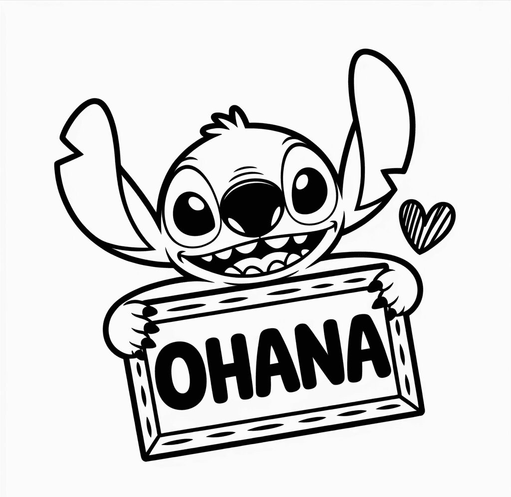 Stitch’In Ohanası Boyama Sayfası