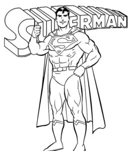 Süpermen Boyama Sayfası Indir 04