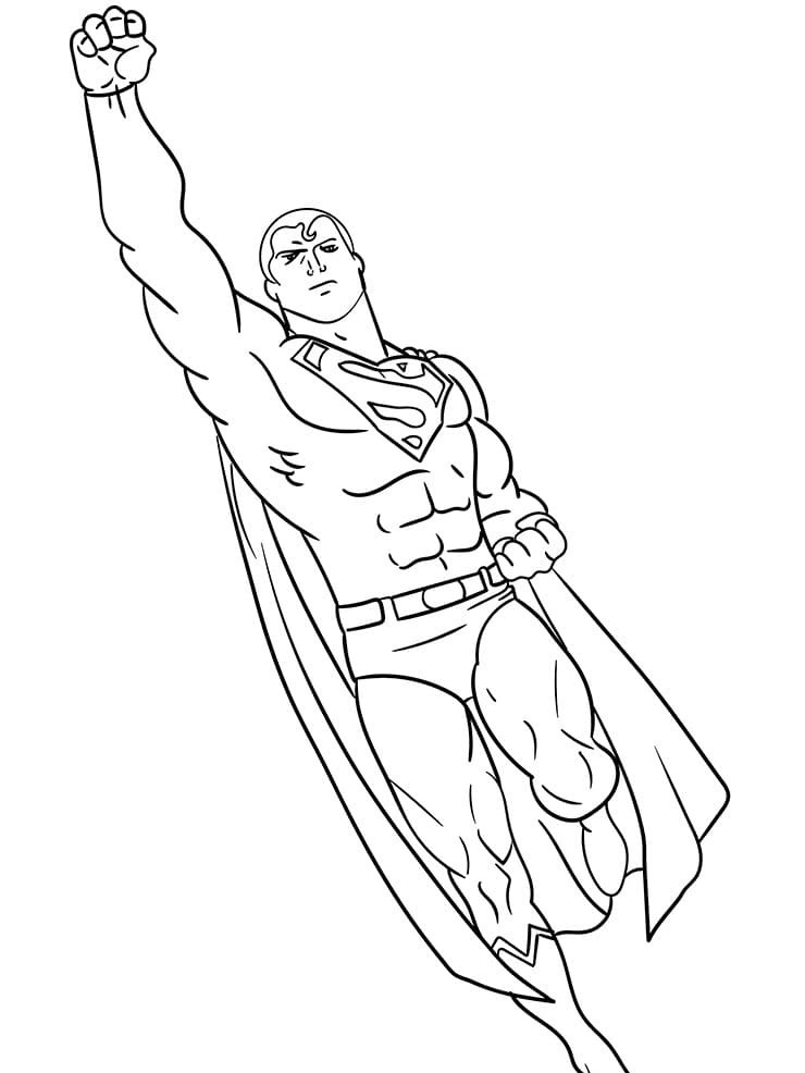 Süpermen Boyama Sayfası Indir 06