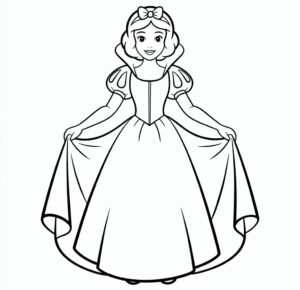 Tam Vücut Pamuk Prenses Boyama Sayfası