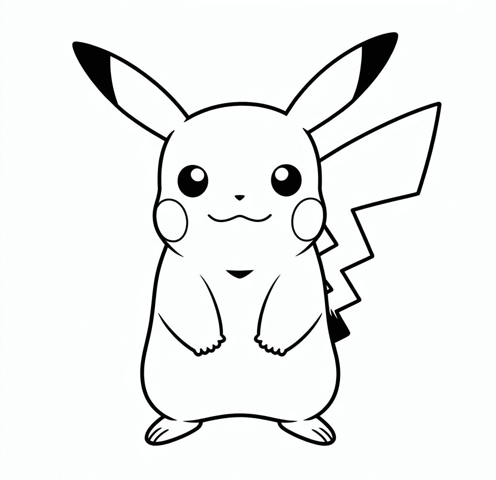 Temel Pikachu Boyama Sayfası