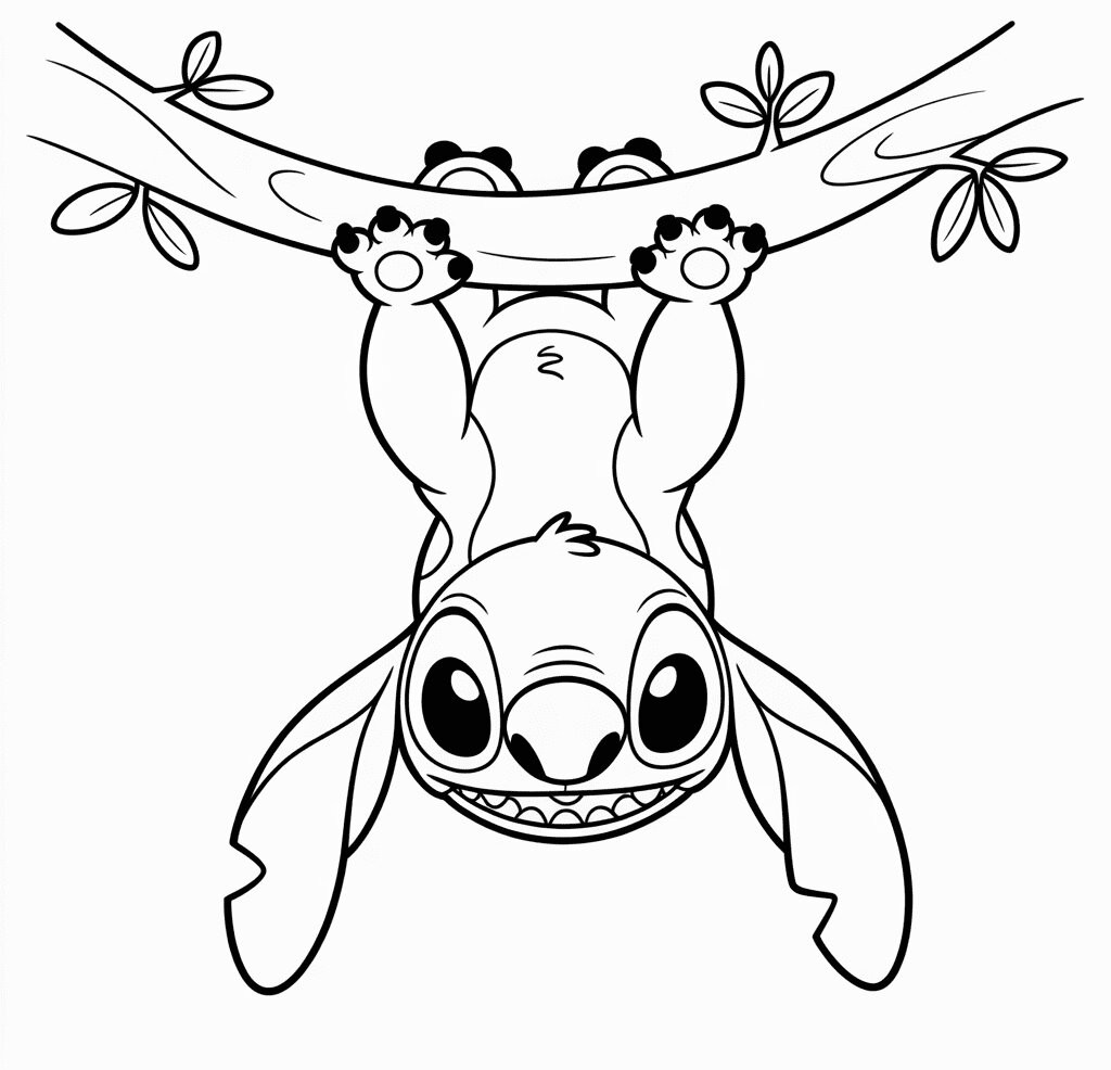 Ters Dünya Stitch Boyama Sayfası