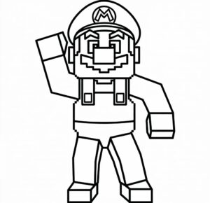 Title Mario Minecraft Boyama Sayfası