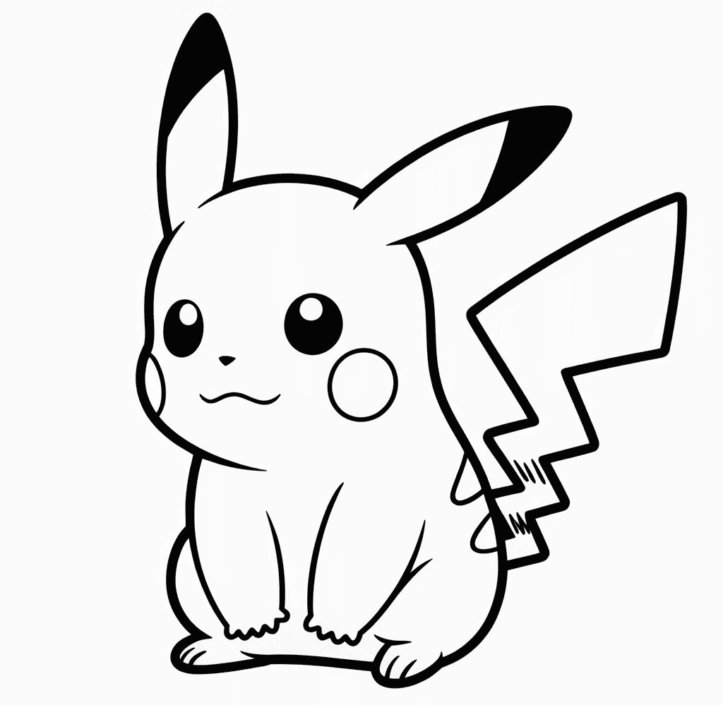 Üzgün Pikachu Boyama Sayfası