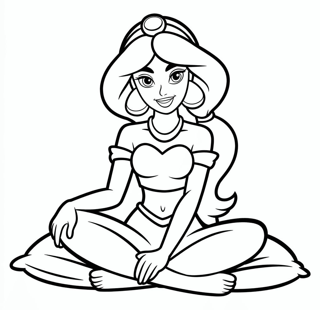 Yasemin Anahatları Boyama Sayfası (1)