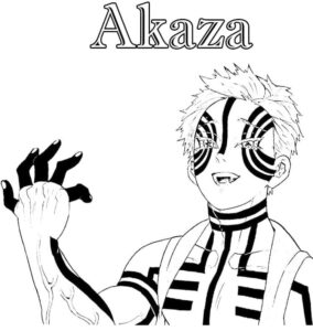 Akaza Demon Slayer'ı Çiz Boyama Sayfası İndir