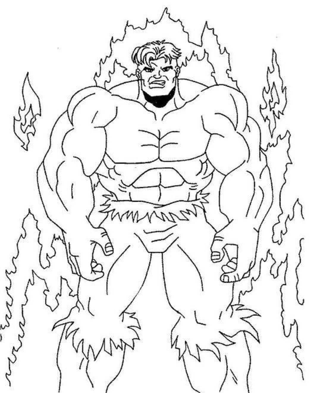 Hulk Boyama Sayfası – Alev Efektli Süper Kahraman