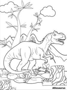 Allosaurus Çizim Boyama Sayfası İndir