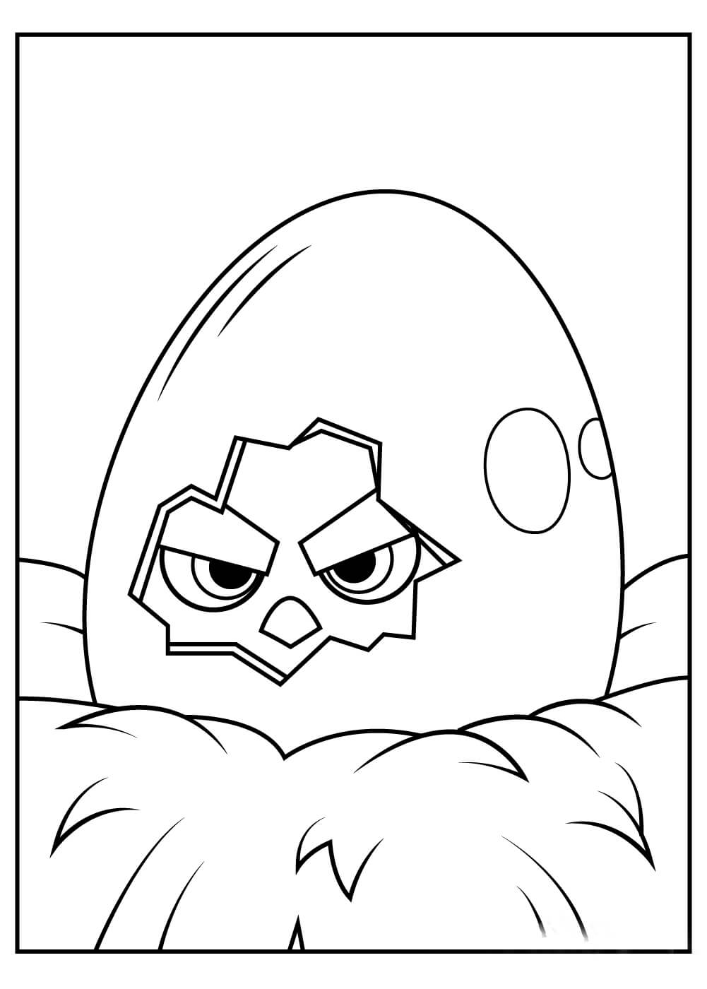 Çatlamış Yumurtadan Çıkan Angry Bird Boyama Sayfası