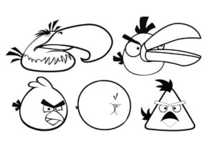 Angry Birds’in Beş Kuşu Boyama Sayfası İndir