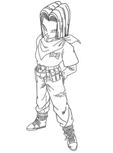 Anime Dragon Ball Z'den Android 18 Çiz Boyama Sayfası İndir
