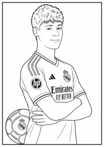 Arda Güler Real Madrid Formalı Portre Boyama Sayfası İndir
