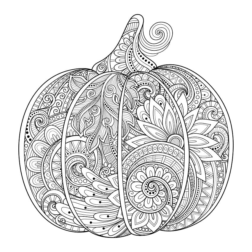 Balkabağı Zentangle Boyama Sayfası