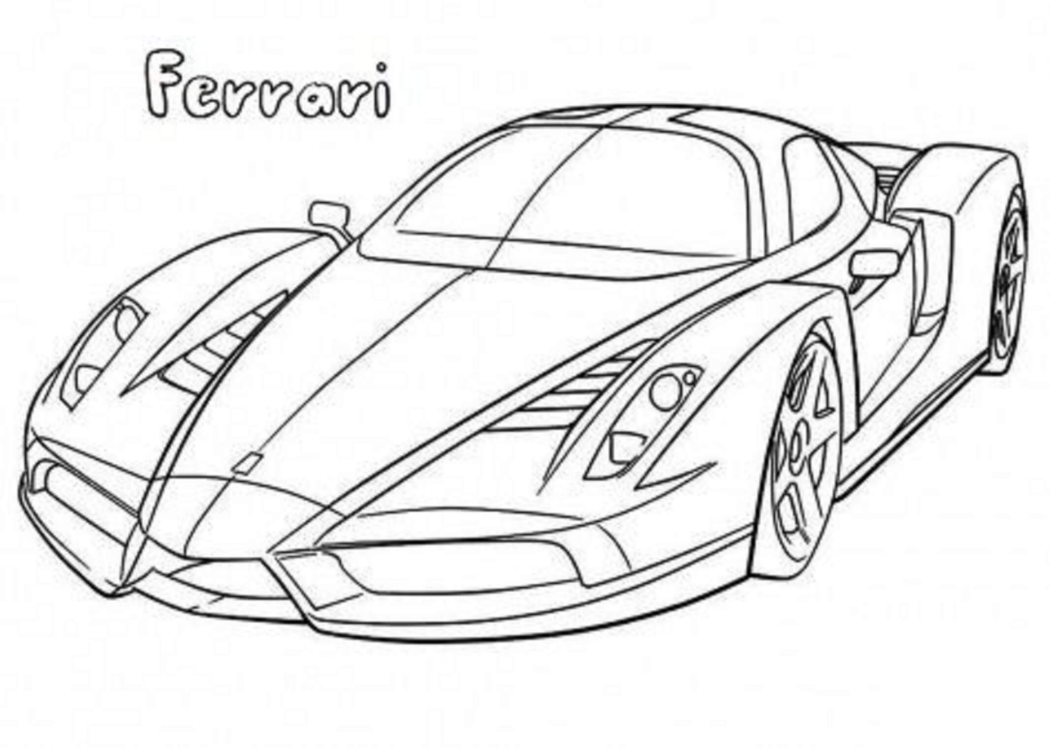 Ferrari Spor Araba Boyama Sayfası