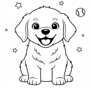 Basit Golden Retriever Cizim Boyama Sayfası İndir
