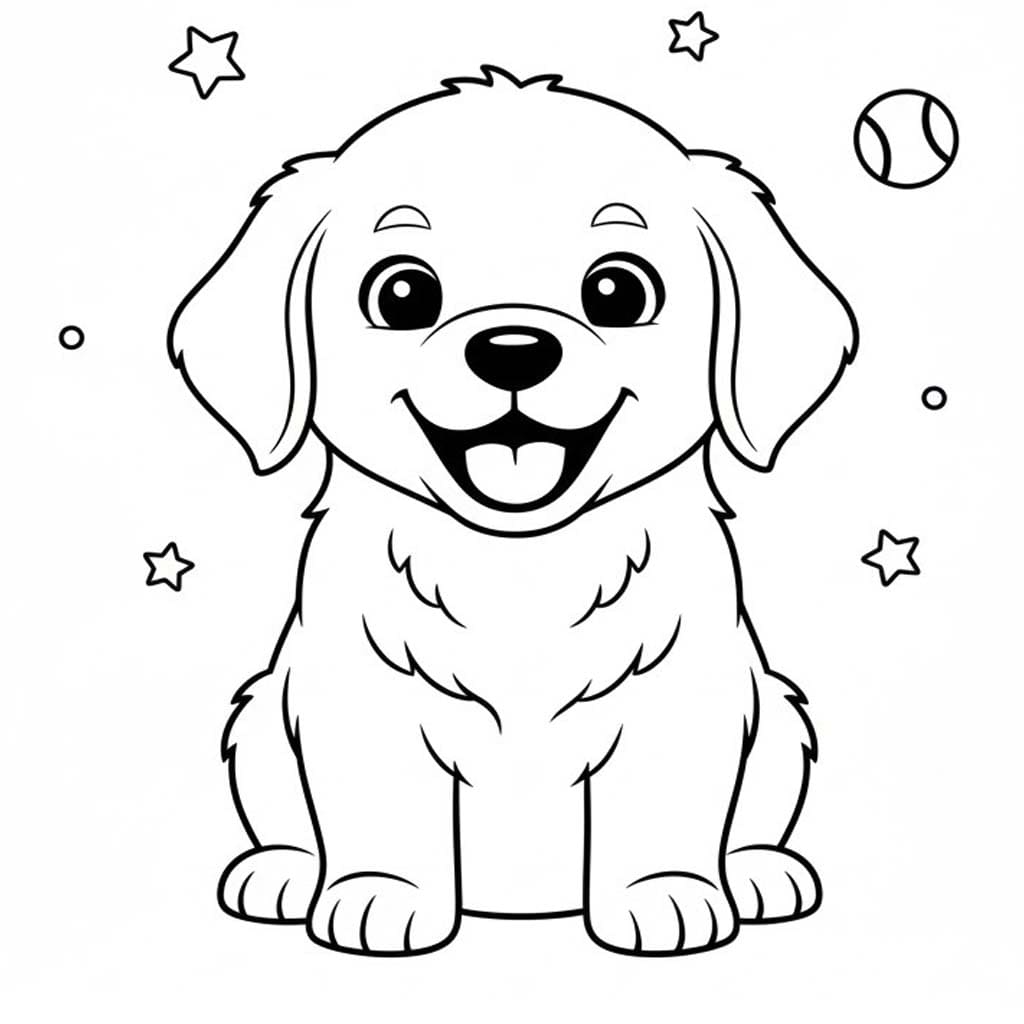 Oturan Köpek Boyama Sayfası