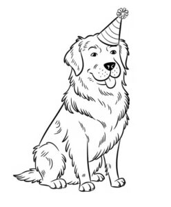 Basit Golden Retriever Resim Boyama Sayfası İndir