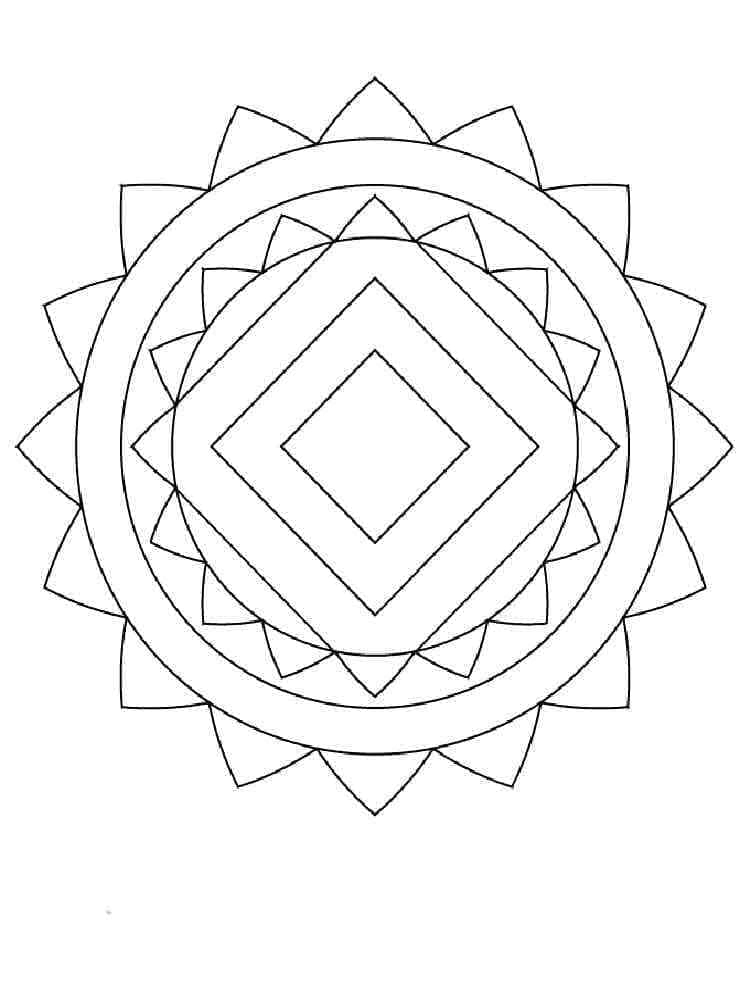 Geometrik Mandala Boyama Sayfası