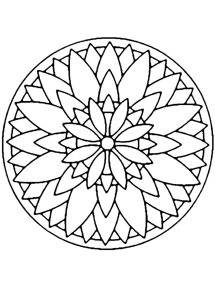 Basit Mandala Boyama Sayfası