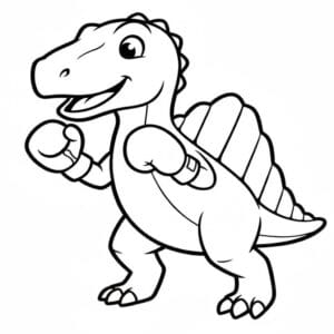 Basit Spinosaurus Cizim Boyama Sayfası İndir