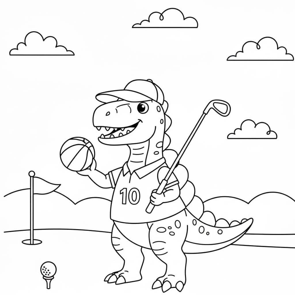 Spor Yapan Spinosaurus Boyama Sayfası