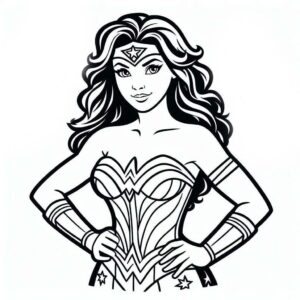 Basit Wonder Women Boyama Sayfası İndir
