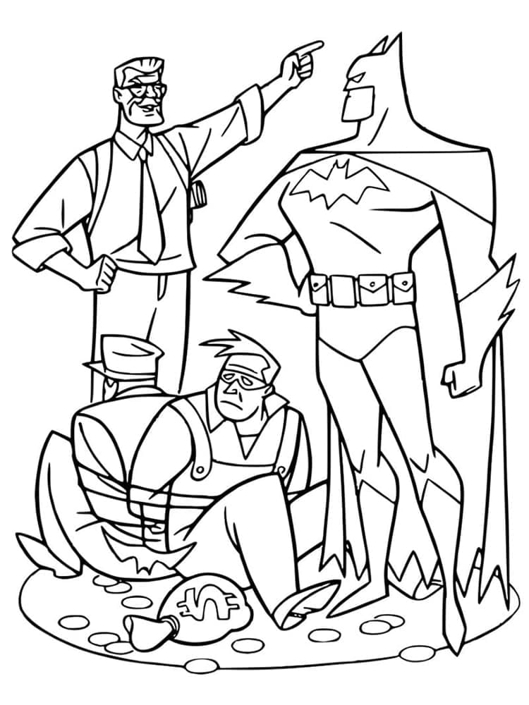 Batman ve Bağlı Adamlar Boyama Sayfası