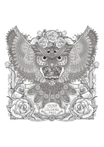 Baykus Zentangle Boyama Sayfası İndir