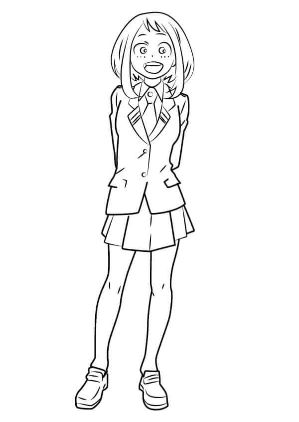 Ochaco Uraraka Boyama Sayfası