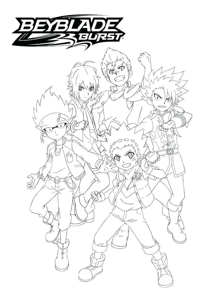 Beyblade Burst Karakterleri Boyama Sayfası
