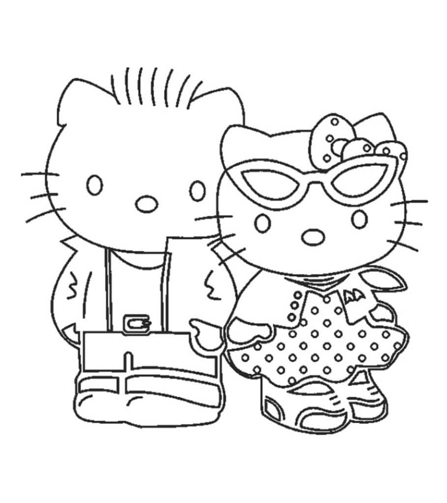 Hello Kitty ve Arkadaşı Boyama Sayfası