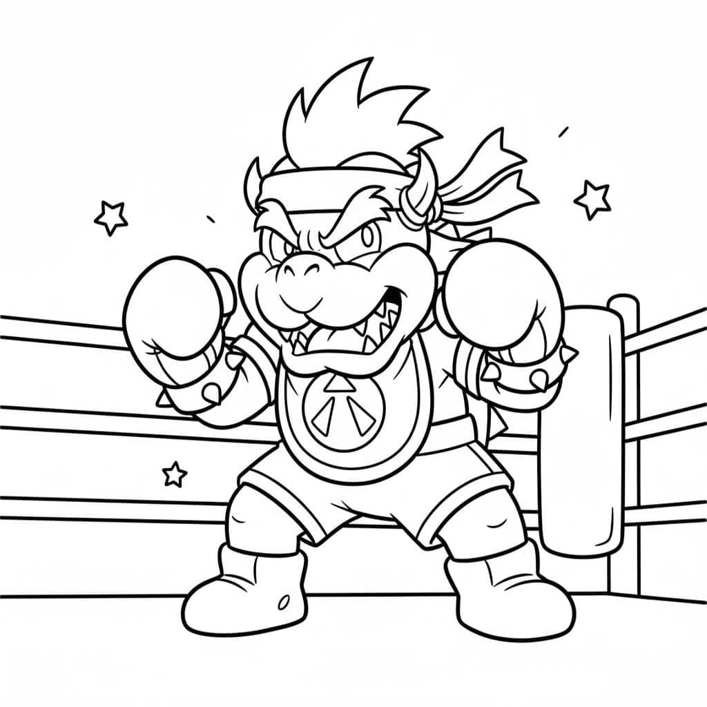 Bowser Jr Boks Ringi Boyama Sayfası