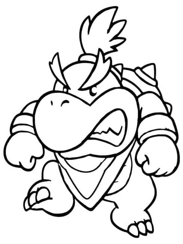 Bowser Jr Kaslı Poz Boyama Sayfası