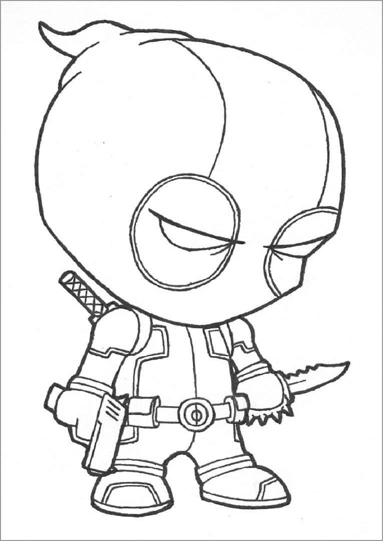 Chibi Deadpool Boyama Sayfası