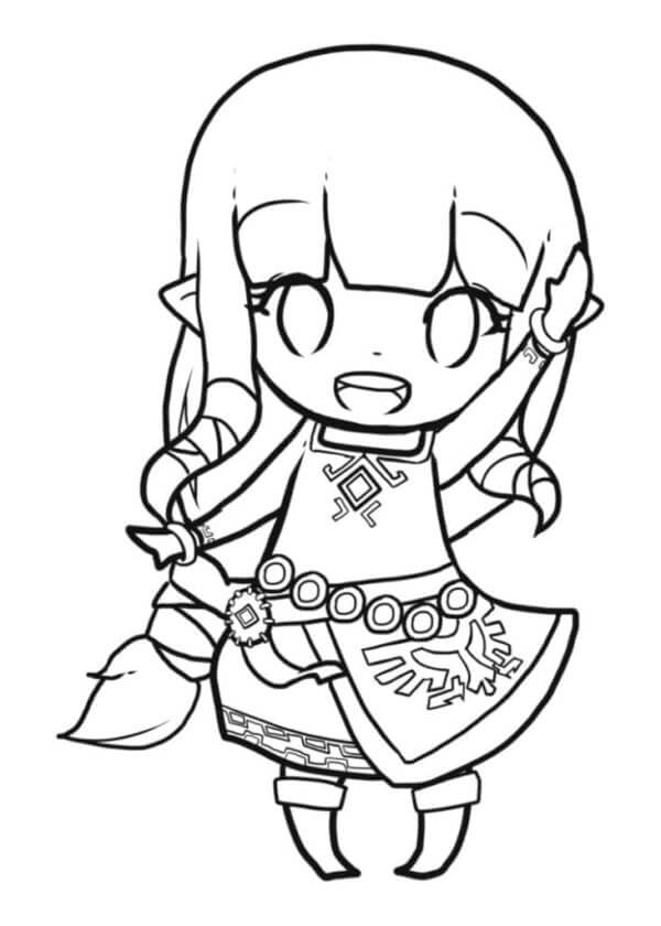 Chibi Zelda Boyama Sayfası