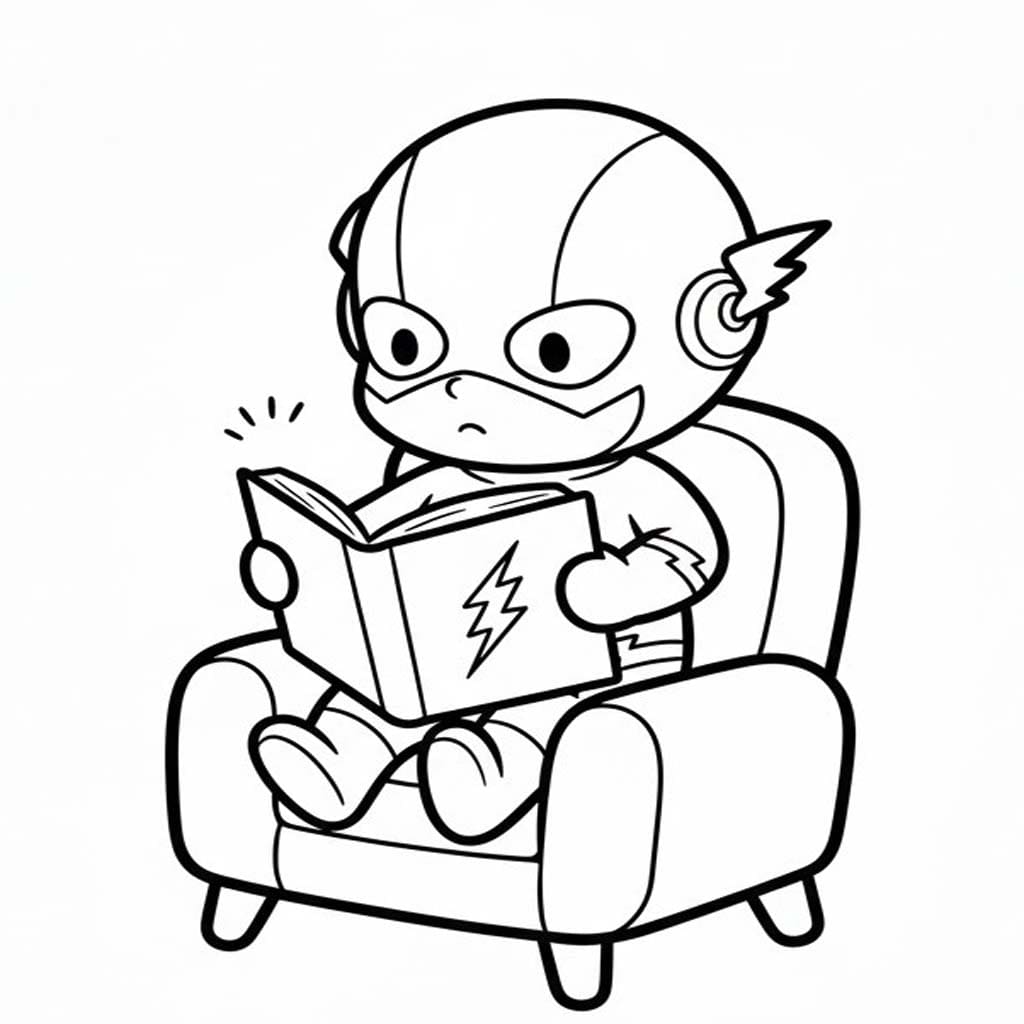 Süper Kahraman Kitap Okuyor Boyama Sayfası