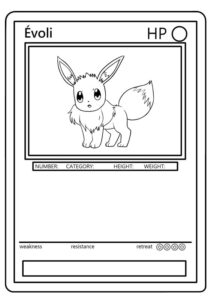 Eevee Pokemon Kartı Boyama Sayfası İndir