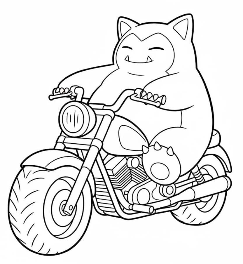 Motosiklet Süren Kedi Yaratık Boyama Sayfası
