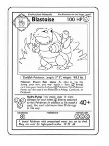 Blastoise Pokemon Kartı Boyama Sayfası İndir