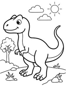 Çizmek Allosaurus Ücretsiz Yazdırılabilir Boyama Sayfası İndir