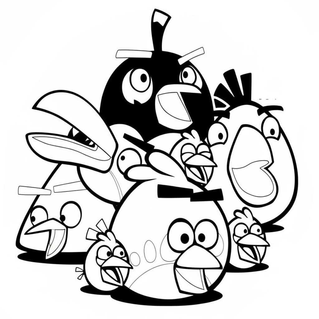 Angry Birds Kuşları Boyama Sayfası