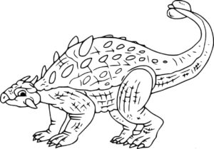 Çizmek Ankylosaurus Basit Boyama Sayfası İndir