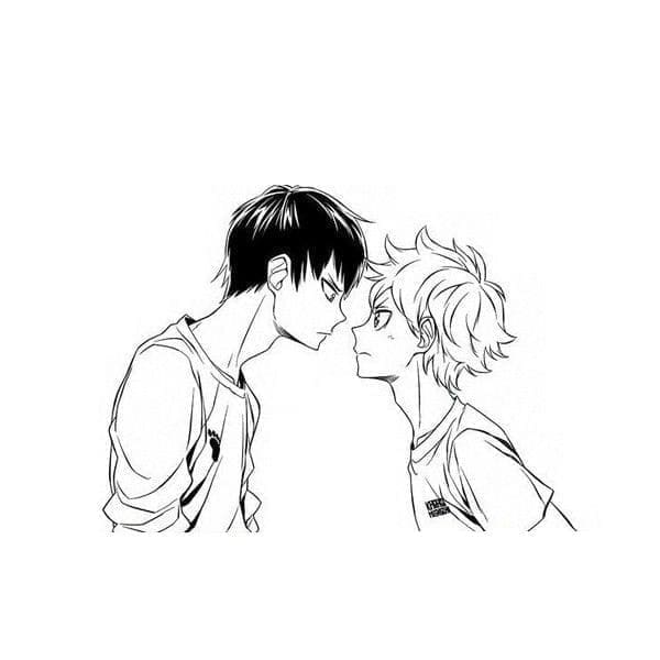 Kageyama ve Hinata Boyama Sayfası