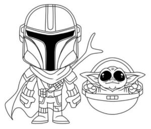Çizmek Mandalorian Chibi Boyama Sayfası İndir