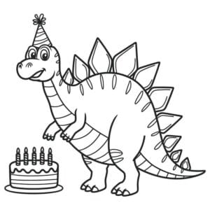 Çizmek Stegosaurus Basit Boyama Sayfası İndir