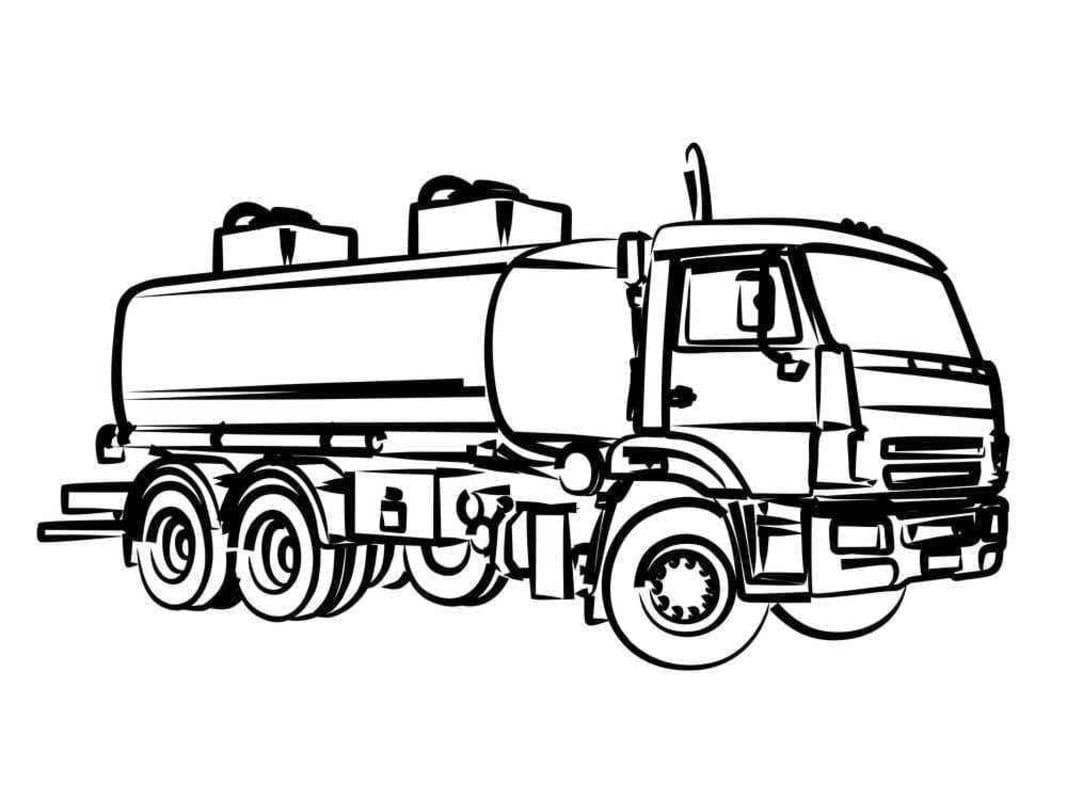 Tanker Kamyonu Boyama Sayfası