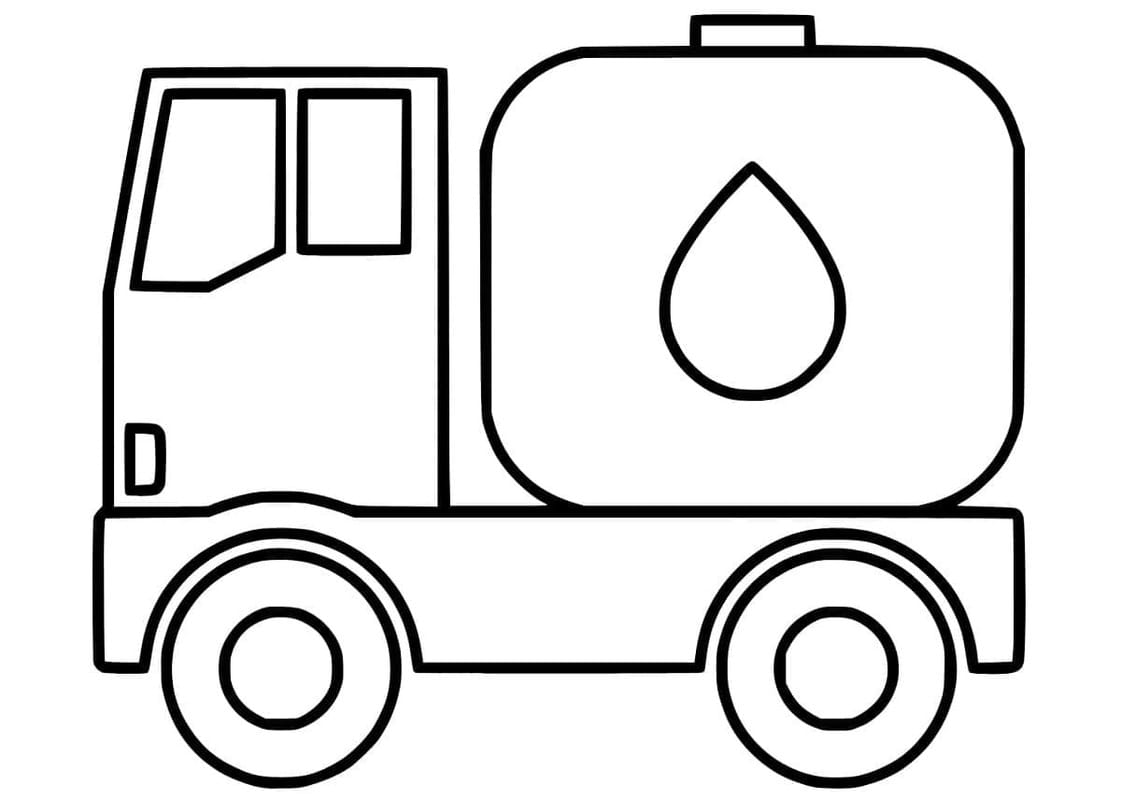 Tanker Kamyonu Boyama Sayfası