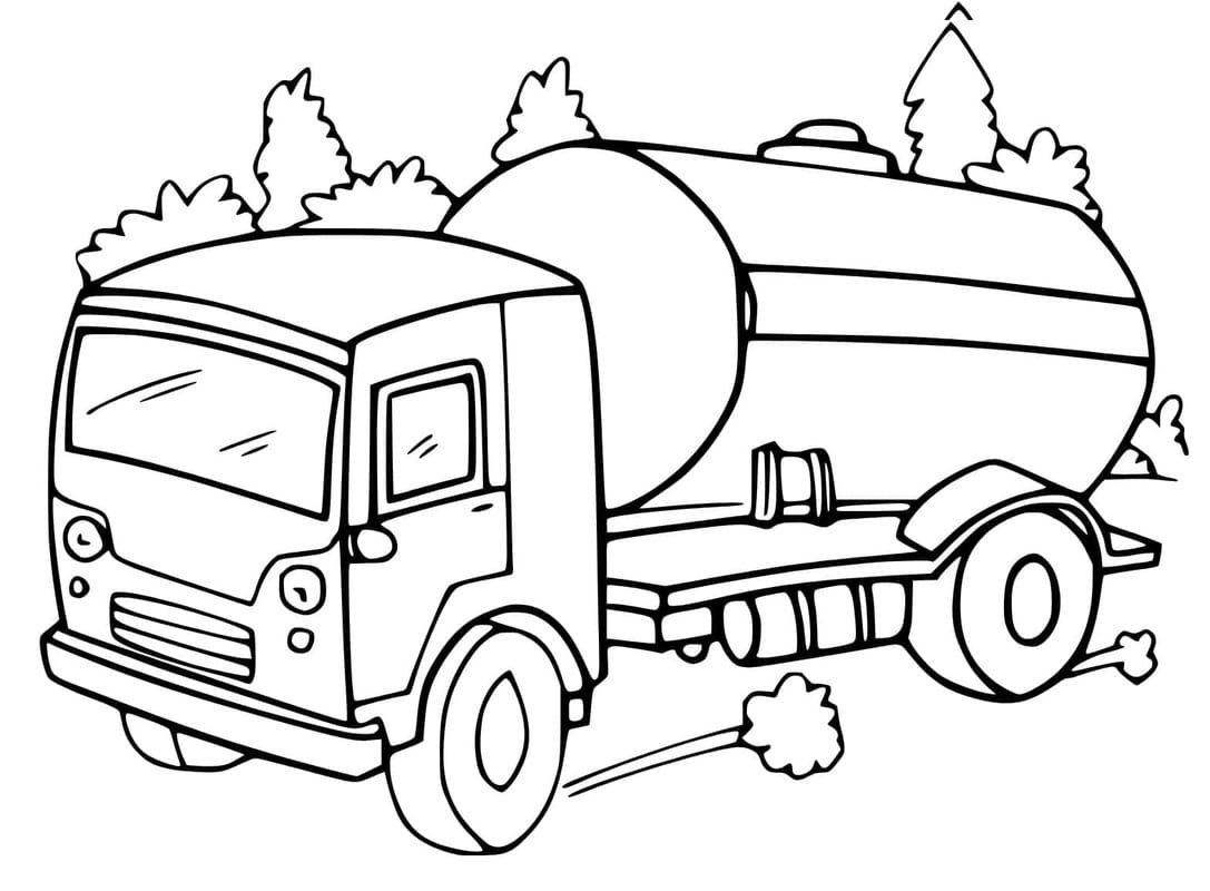 Tanker Kamyonu Boyama Sayfası