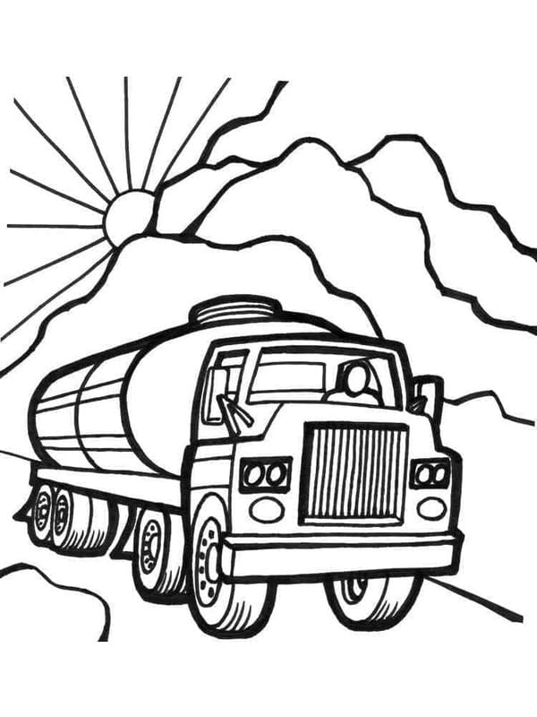 Tanker Kamyonu Boyama Sayfası